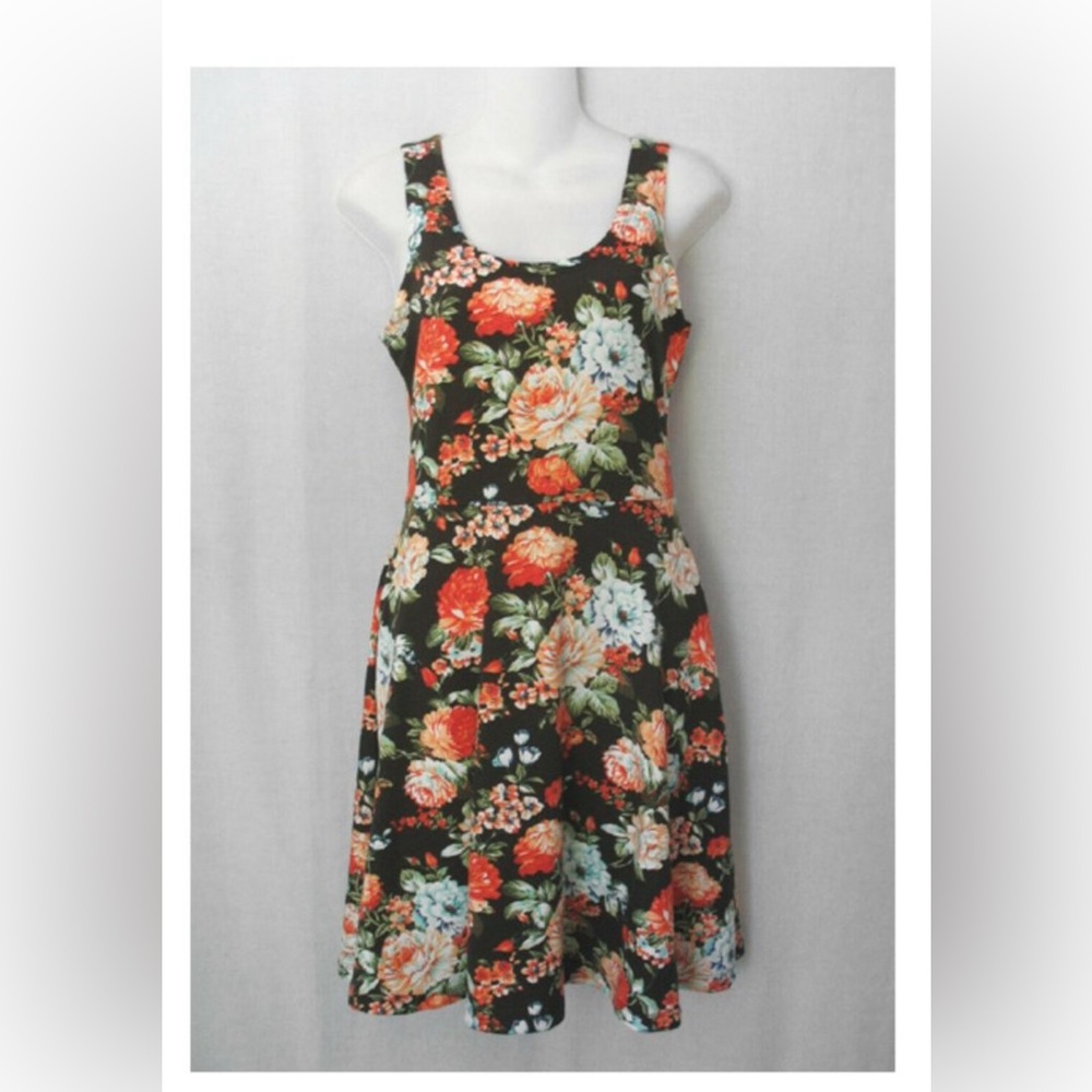Orange and Brown Sleeveless A-Line Sundress for a Night Out